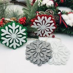 Felt Hangers shaped as snow