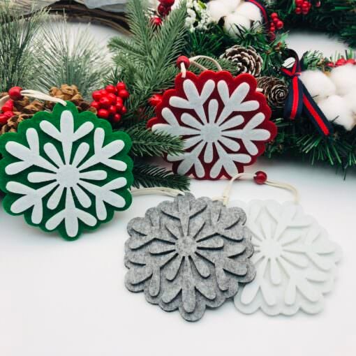 Felt Hangers shaped as snow